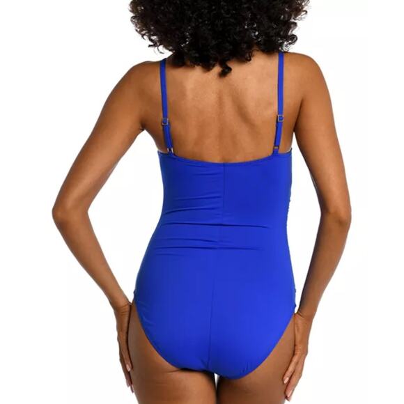 NWT! La Blanca Island Goddess One Piece Swimsuit in Sapphire Blue - Size 8 - Picture 3 of 9